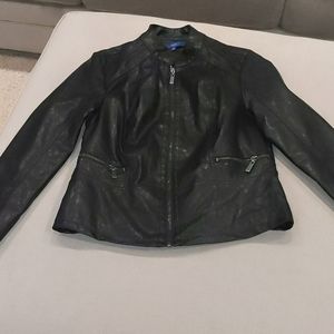 Black fake leather jacket